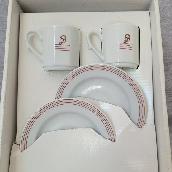 Set of 2 Kutahya Kurukahveci Turkish Porcelain  Coffee/Espresso Cup & Saucer - Picture 1 of 8